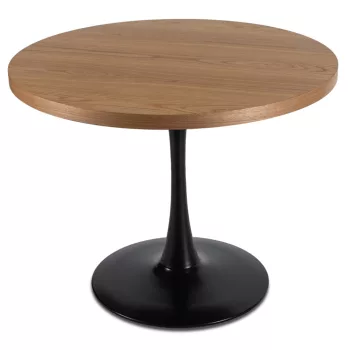 Masă de dining 100 cm, culoare stejar auriu/negru LINO