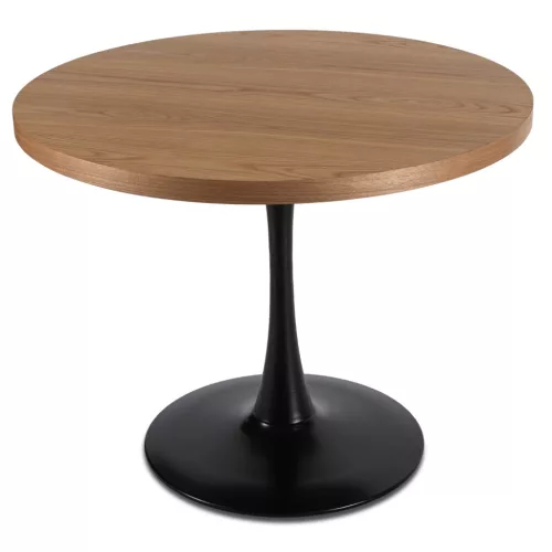 Masă de dining 100 cm, culoare stejar auriu/negru LINO