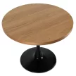 Masă de dining 100 cm, culoare stejar auriu/negru LINO