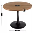 Masă de dining 100 cm, culoare stejar auriu/negru LINO