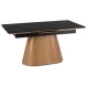 Masă ceramică extensibilă pentru dining 160–200 cm, negru/stejar LIZBONA