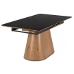 Masă ceramică extensibilă pentru dining 160–200 cm, negru/stejar LIZBONA