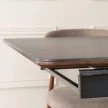 Masă extensibilă dining cu blat ceramic 160–200 cm, culoare negru/nuc LIZBONA