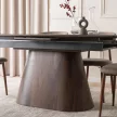 Masă extensibilă dining cu blat ceramic 160–200 cm, culoare negru/nuc LIZBONA