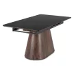 Masă extensibilă dining cu blat ceramic 160–200 cm, culoare negru/nuc LIZBONA