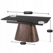 Masă extensibilă dining cu blat ceramic 160–200 cm, culoare negru/nuc LIZBONA
