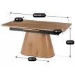 Masă ceramică extensibilă pentru dining 160–200 cm, finisaj stejar LIZBONA