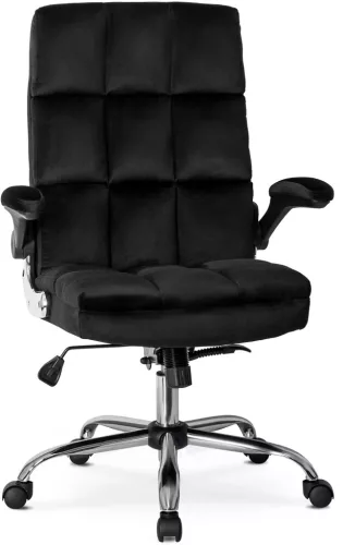 Scaun rotativ LONDON negru catifea