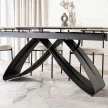Masă ceramică extensibilă Luigi 160–240 cm marmură albă/negru