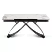 Masă ceramică extensibilă Luigi 160–240 cm marmură albă/negru