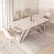 Masă ceramică extensibilă Luigi 160–240 cm marmură albă/cashmere