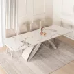 Masă ceramică extensibilă Luigi 160–240 cm marmură albă/cashmere