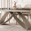 Masă ceramică extensibilă Luigi 160–240 cm marmură albă/cashmere