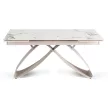 Masă ceramică extensibilă Luigi 160–240 cm marmură albă/cashmere