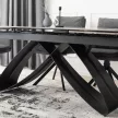 Masă extensibilă ceramică Luigi 160–240 cm, blat marmură gri, structură neagră