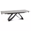 Masă extensibilă ceramică Luigi 160–240 cm, blat marmură gri, structură neagră