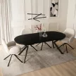 Masă extensibilă dining negru 100–250 cm Lukas