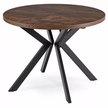   Masă de dining extensibilă 100–250 cm, finisaj stejar rustic/negru LUKAS