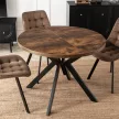 Masă de dining extensibilă 100–250 cm, finisaj stejar rustic/negru LUKAS