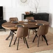Masă de dining extensibilă 100–250 cm, finisaj stejar rustic/negru LUKAS