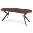 Masă de dining extensibilă 100–250 cm, finisaj stejar rustic/negru LUKAS