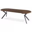 Masă de dining extensibilă 100–250 cm, finisaj stejar rustic/negru LUKAS