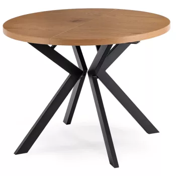   Masă extensibilă de dining 100–250 cm, culoare stejar auriu/negru LUKAS