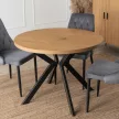 Masă extensibilă de dining 100–250 cm, culoare stejar auriu/negru LUKAS