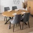 Masă extensibilă de dining 100–250 cm, culoare stejar auriu/negru LUKAS