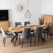 Masă extensibilă de dining 100–250 cm, culoare stejar auriu/negru LUKAS