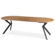 Masă extensibilă de dining 100–250 cm, culoare stejar auriu/negru LUKAS