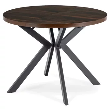 Masă extensibilă dining nuc/negru 100–250 cm Lukas