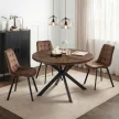 Masă extensibilă dining nuc/negru 100–250 cm Lukas