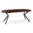 Masă extensibilă dining nuc/negru 100–250 cm Lukas