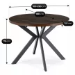 Masă extensibilă dining nuc/negru 100–250 cm Lukas