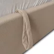 Pat 160×200 cm, cu ladă pentru lenjerie, bej, tapițat cu catifea reiată MARSYLIA