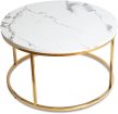 Masă culoare marmură albă/auriu CLIFF MAX