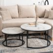 Set măsuțe de cafea cu finisaj efect marmură albă DAFNE MAX
