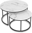 Set măsuțe de cafea cu finisaj efect marmură albă DAFNE MAX