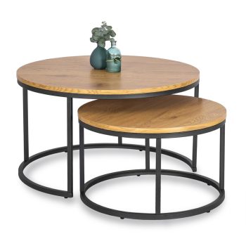 Set măsuță cafea DELIA MAX stejar/auriu