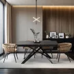 Masă extensibilă ceramică 160–240 cm, culoare marmură neagră MAXIME