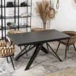 Masă extensibilă ceramică 160–240 cm, culoare marmură neagră MAXIME