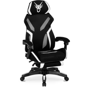 Scaun gaming rotativ culoare negru/alb MAXIMO
