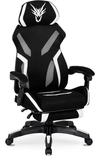 Scaun gaming rotativ culoare negru/alb MAXIMO