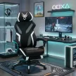 Scaun gaming rotativ culoare negru/alb MAXIMO
