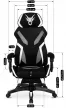 Scaun gaming rotativ culoare negru/alb MAXIMO