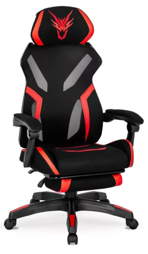 Scaun gaming rotativ culoare negru/roșu MAXIMO