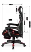 Scaun gaming rotativ culoare negru/roșu MAXIMO