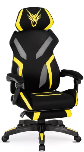 Scaun gaming rotativ culoare negru/galben MAXIMO