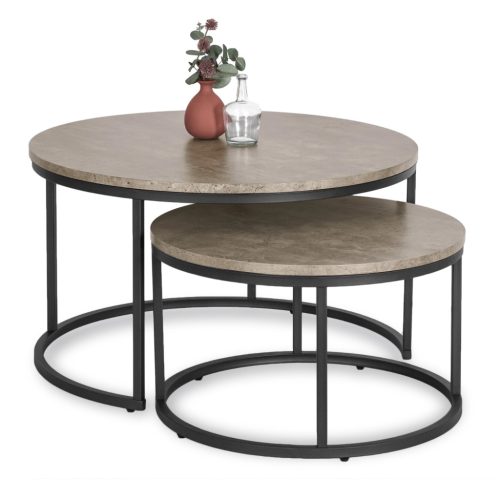 Set măsuță cafea ROCKY MAX beton/negru